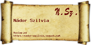 Nádor Szilvia névjegykártya