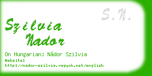 szilvia nador business card